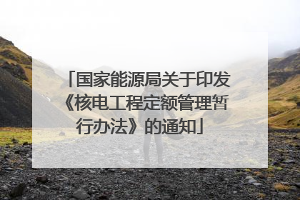 国家能源局关于印发《核电工程定额管理暂行办法》的通知