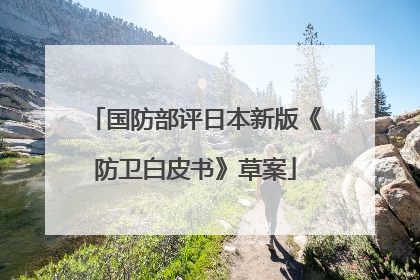 国防部评日本新版《防卫白皮书》草案