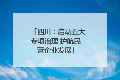 四川：启动五大专项治理 护航民营企业发展