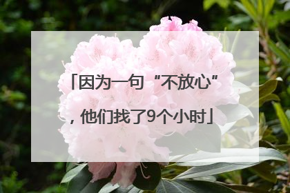 因为一句“不放心”，他们找了9个小时