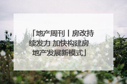 地产周刊丨房改持续发力 加快构建房地产发展新模式
