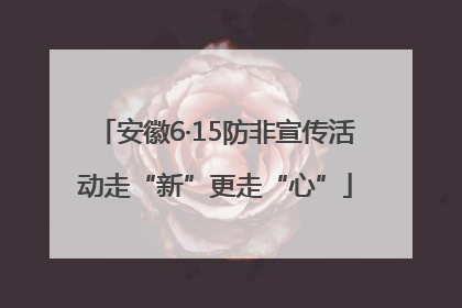 安徽6·15防非宣传活动走“新”更走“心”