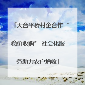 天台平桥村企合作“稳价收购” 社会化服务助力农户增收