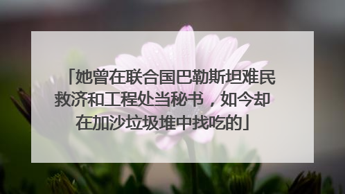 她曾在联合国巴勒斯坦难民救济和工程处当秘书，如今却在加沙垃圾堆中找吃的