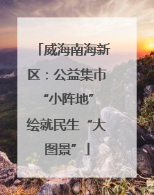 威海南海新区：公益集市“小阵地” 绘就民生“大图景”