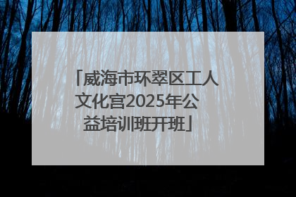 威海市环翠区工人文化宫2025年公益培训班开班