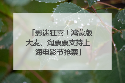 影迷狂喜！鸿蒙版大麦、淘票票支持上海电影节抢票