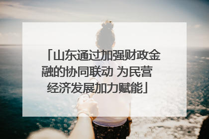 山东通过加强财政金融的协同联动 为民营经济发展加力赋能