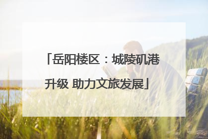 岳阳楼区：城陵矶港升级 助力文旅发展