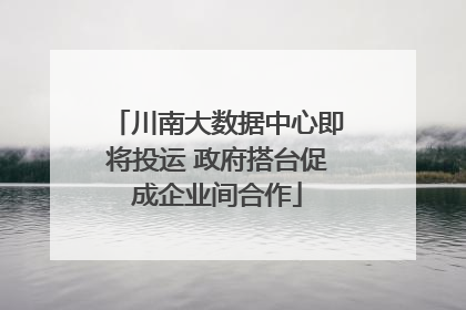 川南大数据中心即将投运 政府搭台促成企业间合作