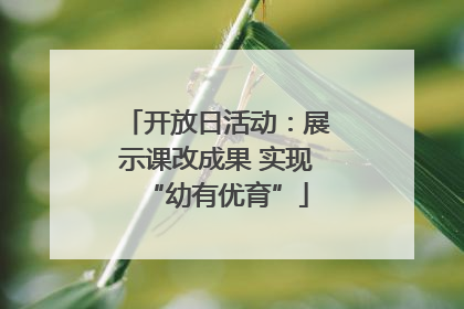 开放日活动：展示课改成果 实现“幼有优育”