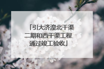 引大济湟北干渠二期和西干渠工程通过竣工验收