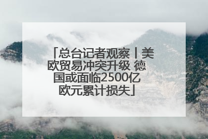 总台记者观察丨美欧贸易冲突升级 德国或面临2500亿欧元累计损失