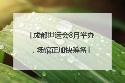 成都世运会8月举办，场馆正加快筹备