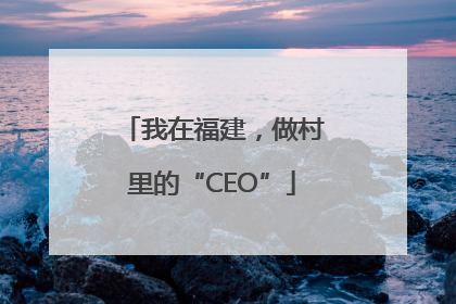 我在福建，做村里的“CEO”
