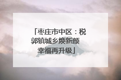 枣庄市中区：税郭镇城乡焕新颜 幸福再升级