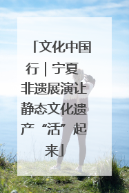 文化中国行｜宁夏 非遗展演让静态文化遗产“活”起来