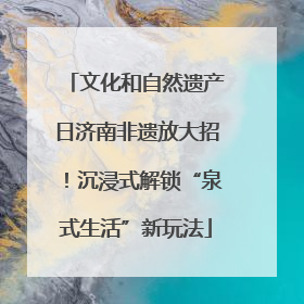 文化和自然遗产日济南非遗放大招！沉浸式解锁“泉式生活”新玩法