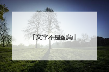 文字不是配角