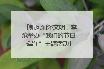 新风润泽文明，李沧举办“我们的节日·端午”主题活动