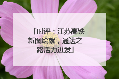时评：江苏高铁新图绘就，通达之路活力迸发