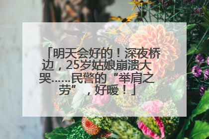 明天会好的！深夜桥边，25岁姑娘崩溃大哭……民警的“举肩之劳”，好暖！