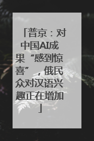 普京：对中国AI成果“感到惊喜”，俄民众对汉语兴趣正在增加