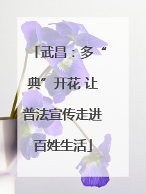 武昌：多“典”开花 让普法宣传走进百姓生活