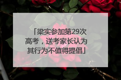 梁实参加第29次高考，送考家长认为其行为不值得提倡