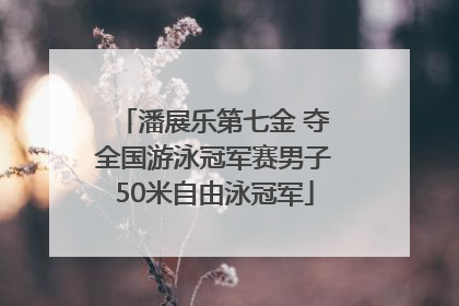 潘展乐第七金 夺全国游泳冠军赛男子50米自由泳冠军