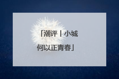 潮评丨小城何以正青春