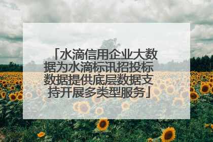 水滴信用企业大数据为水滴标讯招投标数据提供底层数据支持开展多类型服务