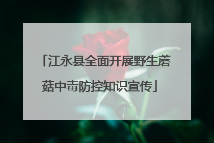 江永县全面开展野生蘑菇中毒防控知识宣传