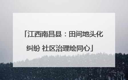 江西南昌县：田间地头化纠纷 社区治理绘同心