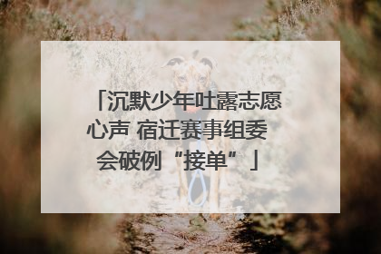 沉默少年吐露志愿心声 宿迁赛事组委会破例“接单”