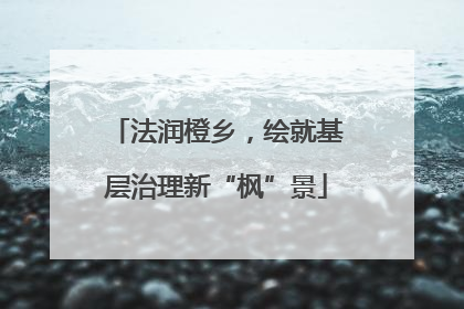 法润橙乡，绘就基层治理新“枫”景