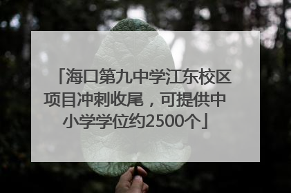 海口第九中学江东校区项目冲刺收尾，可提供中小学学位约2500个
