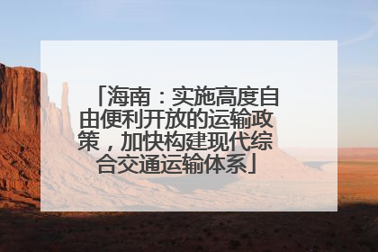 海南：实施高度自由便利开放的运输政策，加快构建现代综合交通运输体系