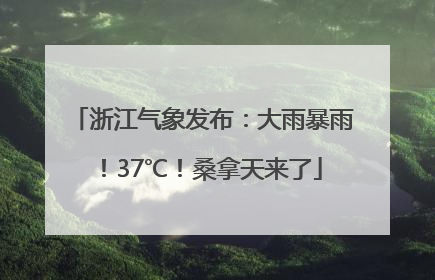 浙江气象发布：大雨暴雨！37℃！桑拿天来了