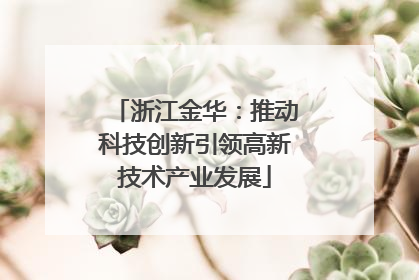 浙江金华：推动科技创新引领高新技术产业发展