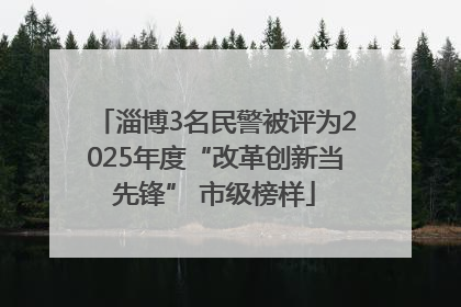 淄博3名民警被评为2025年度“改革创新当先锋” 市级榜样