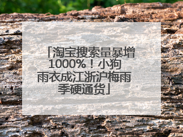 淘宝搜索量暴增1000%！小狗雨衣成江浙沪梅雨季硬通货