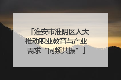 淮安市淮阴区人大推动职业教育与产业需求“同频共振”
