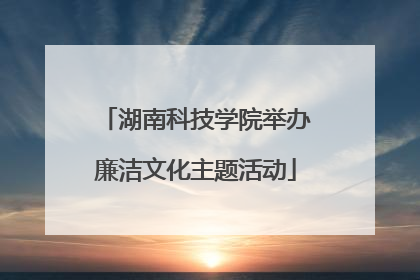 湖南科技学院举办廉洁文化主题活动