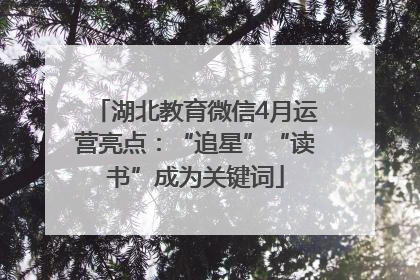 湖北教育微信4月运营亮点：“追星”“读书”成为关键词