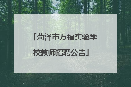 菏泽市万福实验学校教师招聘公告