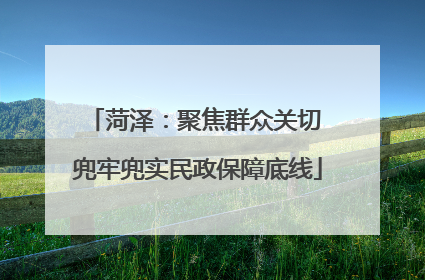 菏泽：聚焦群众关切 兜牢兜实民政保障底线