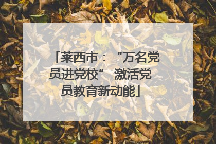 莱西市：“万名党员进党校” 激活党员教育新动能