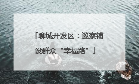 聊城开发区：巡察铺设群众“幸福路”
