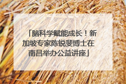 脑科学赋能成长！新加坡专家陈锐斐博士在南昌举办公益讲座
